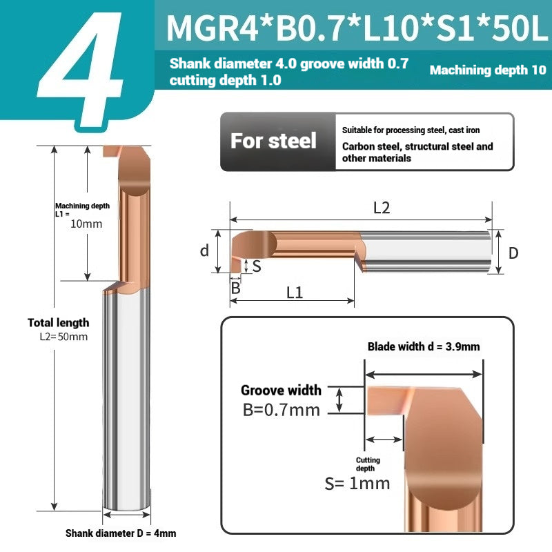 1135-CNC Small Bore Grooving Tool MGR Integral Tungsten Carbide Small Bore Hook Grooving Tool for Steel and Aluminum Internal Grooving Toolholder Shandong Denso Pricision Tools Co.,Ltd.